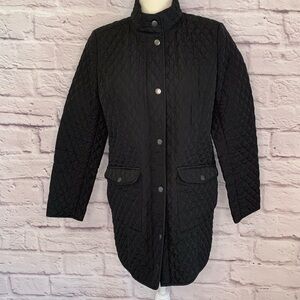 J. Jill Black Quilted Coat